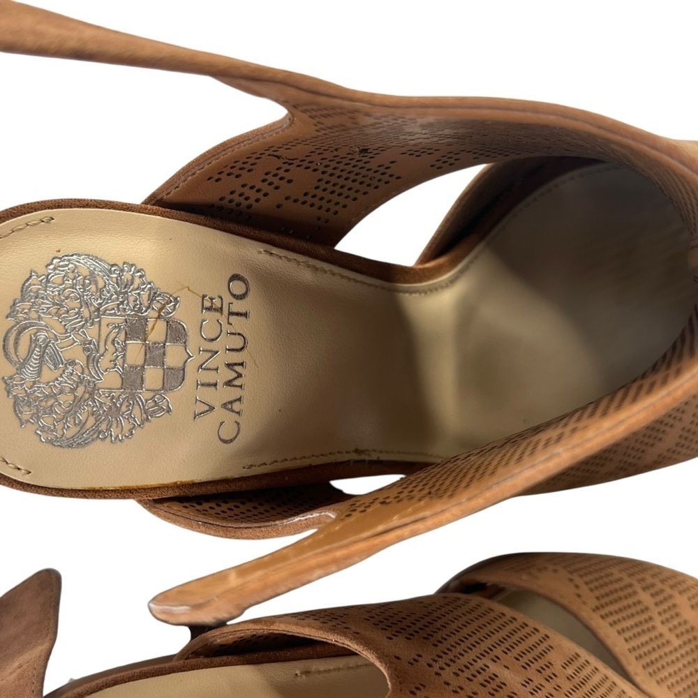 Vince Camuto Leather Detailed Heel Sandals – Dachelle Color Brick Size 9 Medium - Picture 10 of 15